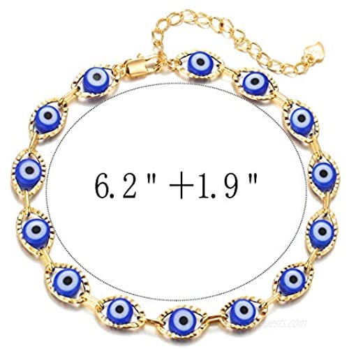 choice of all Dainty Evil Eye Bracelets for Women 14K Gold Evil Eye Chain Bracelet for Girls