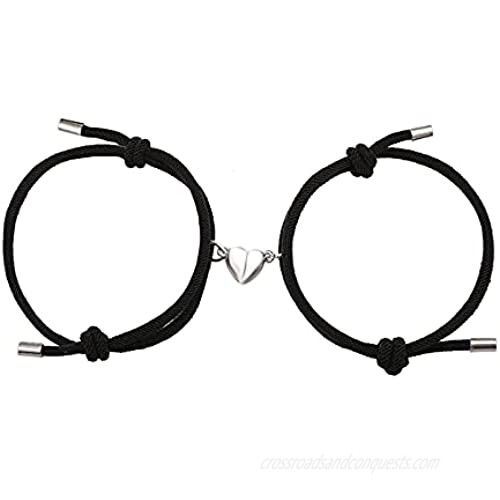 Dlihc 2pcs Magnetic Couple Bracelets for Women Men  Sun and Moon Attraction Matching Bracelet Lover Gifts for Boyfriend Girlfriend Best Friend