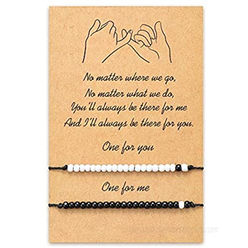 MANVEN Pinky Promise Distance Matching Bracelets(Ver.2) for Best Friends Couple Family Women Mens Teen Girls