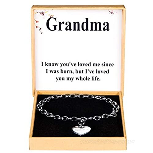 SANNYRA Mother Daughter Bracelets Stainless Steel Heart Charm Bracelet for Women Birthday Gifts for her
