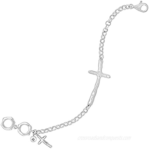 Silpada 'in Good Faith' Organic Cross Bracelet in Sterling Silver 8.25