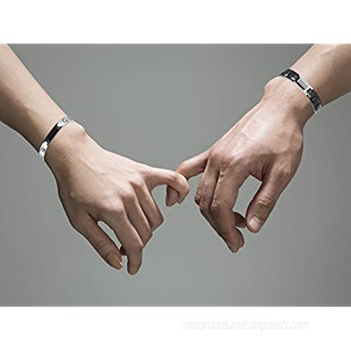 Smarter LifeStyle Elegant Couples His and Hers Distance Bracelets Surgical Grade Steel