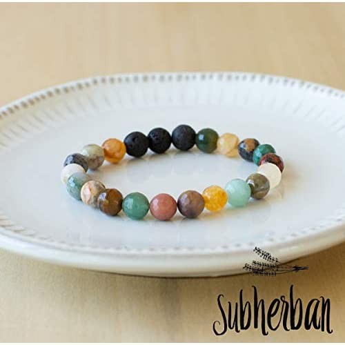 Subherban Essential Oil Bracelets - Aromatherapy Bracelet - Lava Rock Anxiety Bracelet - TERRA - Handmade Jewelry - Gifts for Women