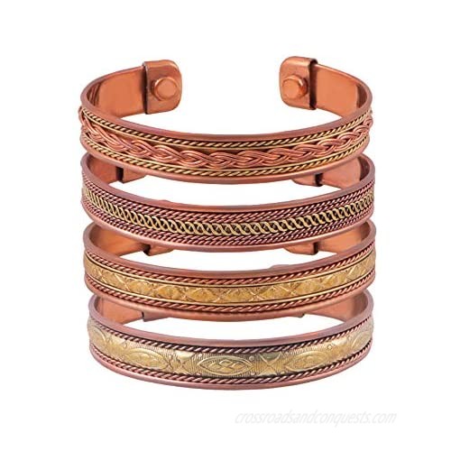 Tibetan Copper Bracelets Magnetic India Pattern Women's Men's Spiritual Yoga Jewelry