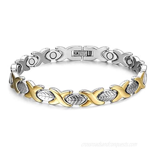 Titanium Magnetic Bracelets for Women Elegant Steel Magnet Bracelets Adjustable