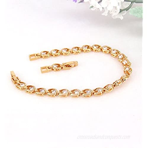 Women Bracelets 18K Multi-Gemstone and Diamond Tennis Bracelet Gold Heart Bracelets for Women (Diamond Bracelet)