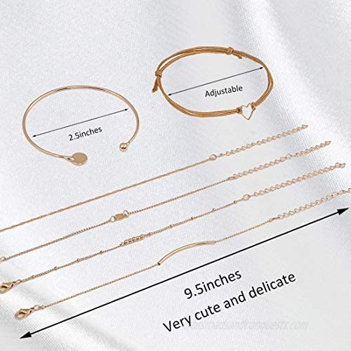 XOCARTIGE Layered Bracelet Set Assorted Beaded Bracelet Multiple Stackable Wrap Bangle Jewelry Adjustable