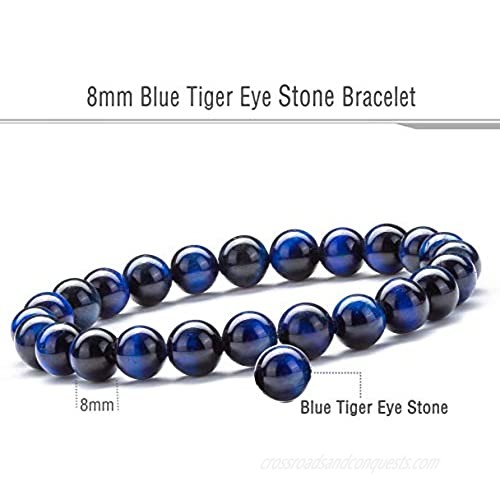Hamoery Men Women 8mm Natural Stone Lava Rock Diffuser Bracelet Elastic Yoga Agate Beads Bracelet Bangle-21014