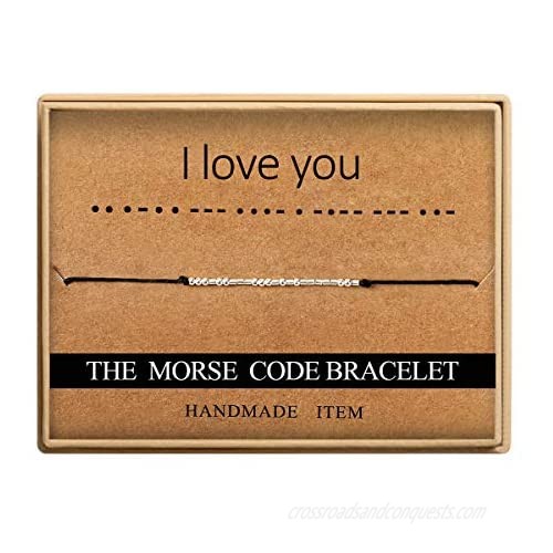 Ldurian Morse Code Bracelet  Morris Jewelry for Women Men  Secret Message Gift  Cord with Beads  Inspirational Gift for Bestie  Present for Her Him (Friend  Love  Fvck Off  Ohana  Journey)