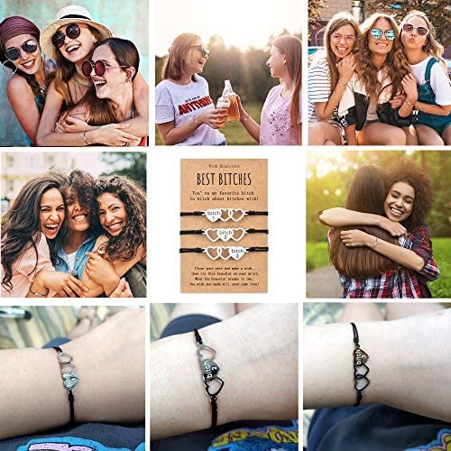 MANVEN Best Bitches Matching Friendship Bracelets for Women Men Girls Boys Best Friend
