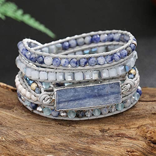 Plumiss Women Boho Handmade Natural Stone Wrap Bracelets Variety Beads Strand Bracelet for Men Collection