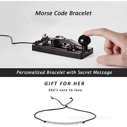 SANNYRA Morse Code Bracelet 14k Gold Plated Beads on Silk Cord Secret Message Aunt Bracelet Gift Jewelry for Her