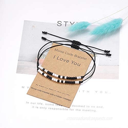 Sincere Morse Code Bracelets Handmade Best Friend Friendship Matching Bracelet Secret Message Unique Jewelry Gift for Men Women …