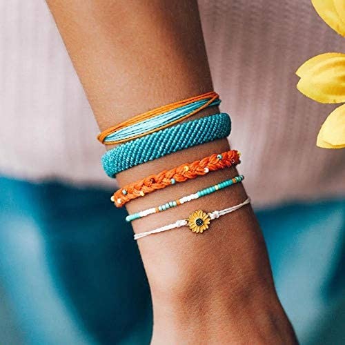 Tarsus Waterproof Adjustable Boho Bracelets Set Braided String Hawaii Jewelry Gifts for Women Teen Girls