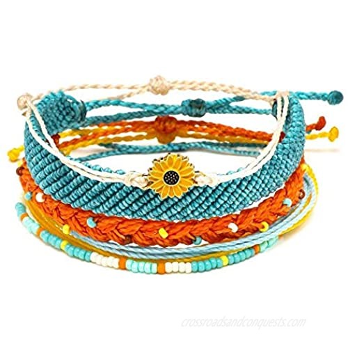 Tarsus Waterproof Adjustable Boho Bracelets Set Braided String Hawaii Jewelry Gifts for Women Teen Girls