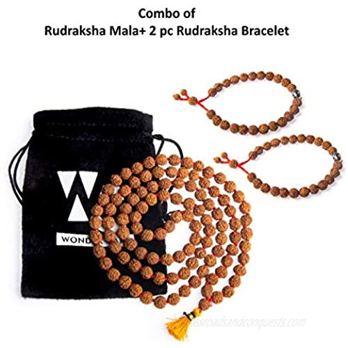 Wonder Care Authentic Rudraksh Mala-5face- Genuine Himalayan Rudraksha Seeds Religious Ornament Rosary Japa Mala Necklace - Imported from Nepal
