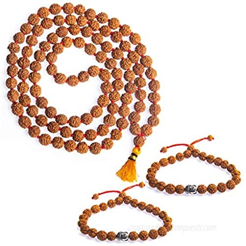 Wonder Care Authentic Rudraksh Mala-5face- Genuine Himalayan Rudraksha Seeds Religious Ornament Rosary Japa Mala Necklace - Imported from Nepal