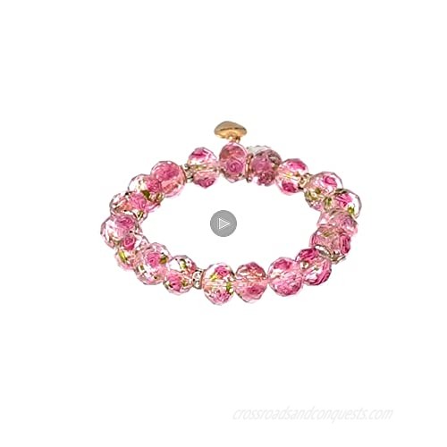 Betsey Johnson Tzarina Pink Beads Stretch Bracelet