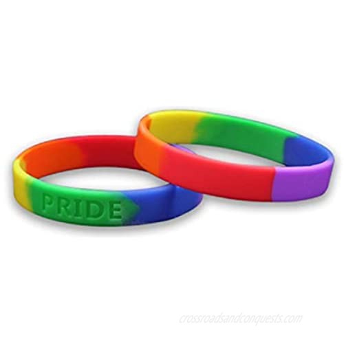 Fundraising For A Cause | Silicone Rainbow Pride Flag Bracelets - Adult Pride Bracelets LGBTQ Bracelets for Women & Men!