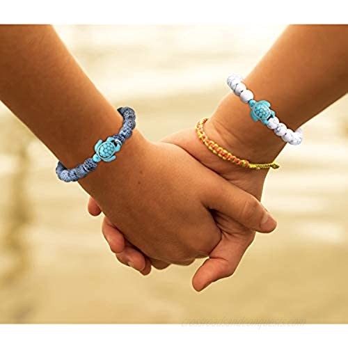 Hicarer 10 Pieces VSCO Sea Turtles Beads Bracelet Natural Stone Elastic Friendship Bracelet for Women Men