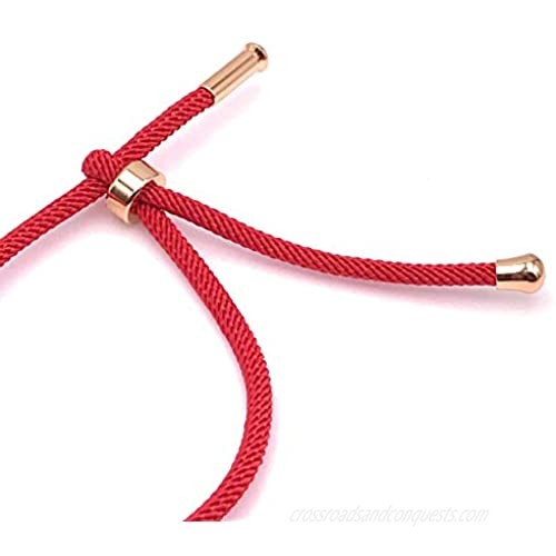 LESLIE BOULES 18K Gold Plated Saint Benedict Red String Bracelet Adjustable Charm Evil Eye & Dainty Genuine Azabache Hand