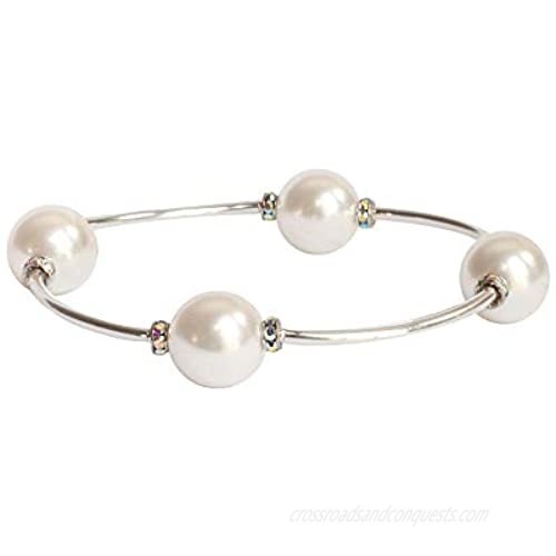Made As Intended Crystal White Swarovski Pearl Blessing Bracelet