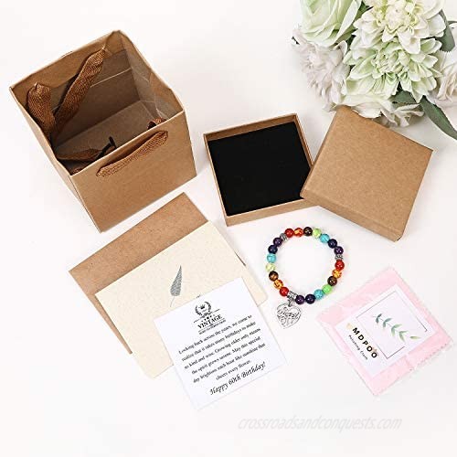 MDPOO 60th Birthday Gifts for Women Turning 60 Birthday Gifts for Women Chakra Bracelet with Message Card
