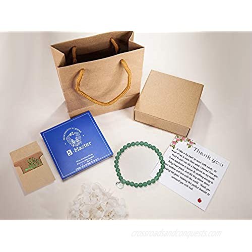 OFGOT7 Thank You Gifts for Women – Bead Bracelet with Thank You Cards Message Card & Gift Box - Teacher Appreciation Gifts