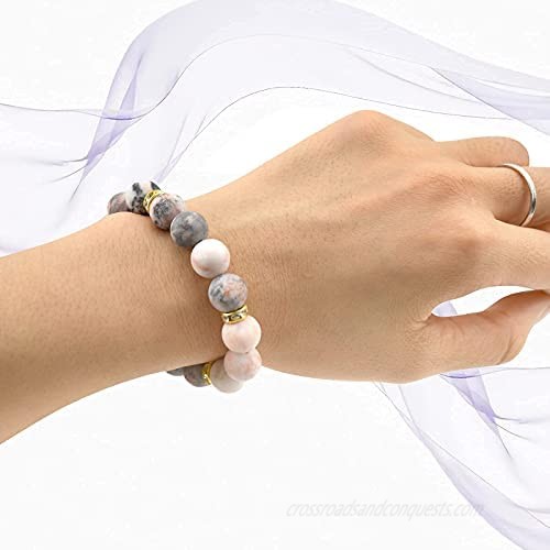Quartz Crystals Healing Stone Vitality Extracts Handmade Beaded Charm Bracelets For Women Stress Anti Depression And Anxiety Relief Items Relaxing Yoga Meditation Accessories Gifts For Women