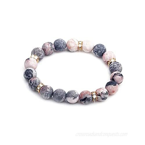 Quartz Crystals Healing Stone Vitality Extracts Handmade Beaded Charm Bracelets For Women Stress Anti Depression And Anxiety Relief Items Relaxing Yoga Meditation Accessories Gifts For Women