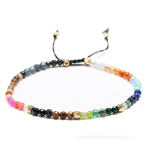 Rhdun 12 Constellation Meditation Beads Bracelet for Women 7 Chakra Bracelets Bohemian Lucky Stone…