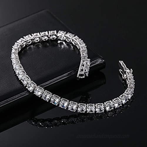 7.5 Inch Gold Plated Cubic Zirconia Tennis Bracelet for Women and men