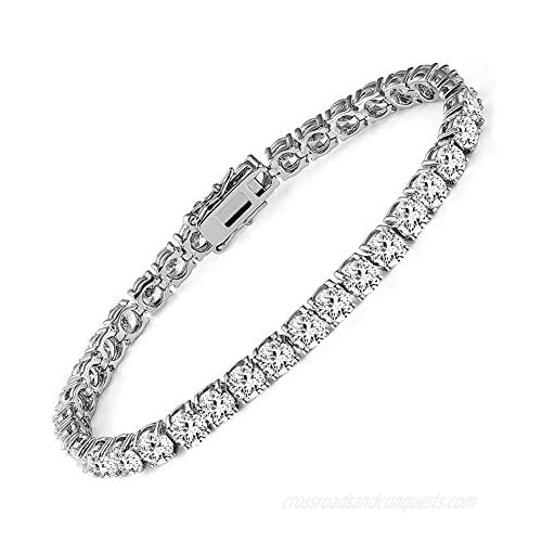 7.5 Inch Gold Plated Cubic Zirconia Tennis Bracelet for Women and men