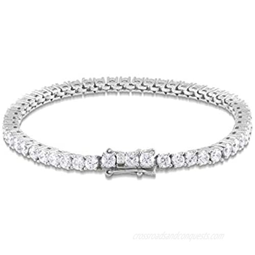 AFFY 14k Gold Plated 925 Sterling Silver Sparkling Cubic Zirconia Classic Tennis Bracelet for Women Size 6.5