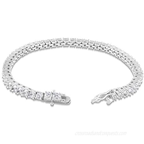 AFFY 14k Gold Plated 925 Sterling Silver Sparkling Cubic Zirconia Classic Tennis Bracelet for Women Size 6.5