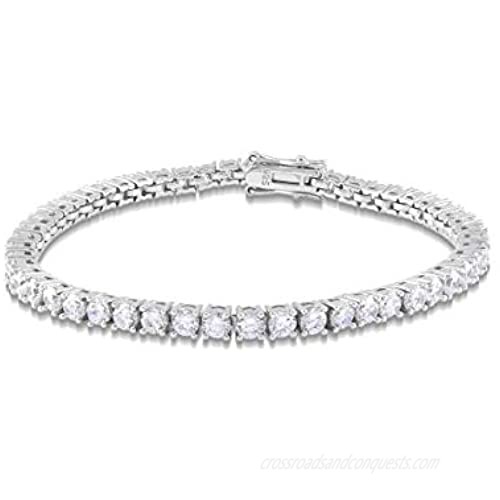 AFFY 14k Gold Plated 925 Sterling Silver Sparkling Cubic Zirconia Classic Tennis Bracelet for Women Size 6.5"