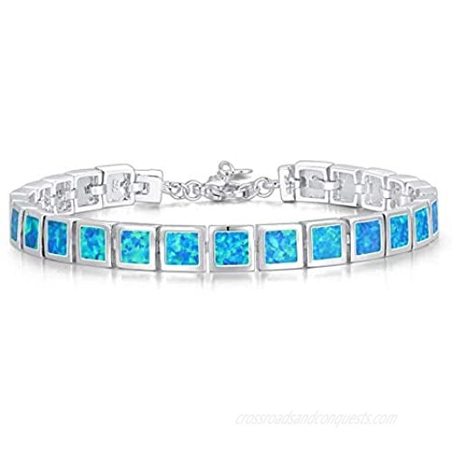 CiNily Ladies Fire Opal Bracelets 14K White Gold Plated Tennis Bracelet Women Jewelry Gift Gemstone Bracelet