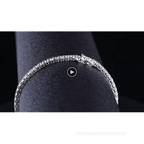 GMESME 18K White Gold Plated Cubic Zirconia Classic Tennis Bracelet 7.5 Inch