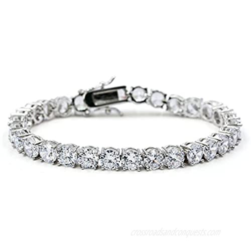 JINAO 1 Row AAA Gold Silver All Iced Out Tennis Bling Lab Simulated Diamond Bracelet