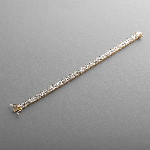 Mariell Cubic Zirconia 14K Gold Plated Tennis Bracelet for Women - Bridal Wedding or Everyday Jewelry