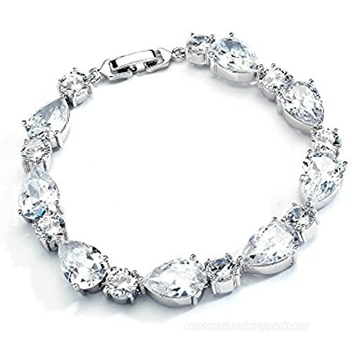 Mariell CZ Bridal Bracelet  CZ Tennis Bracelet for Brides  Cubic Zirconia Bridal and Wedding Jewelry