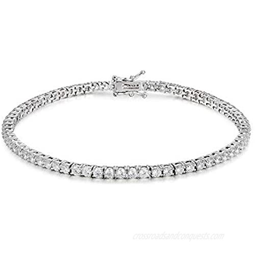 NYC Sterling 3mm Round Cubic Zirconia Classic Tennis Bracelet