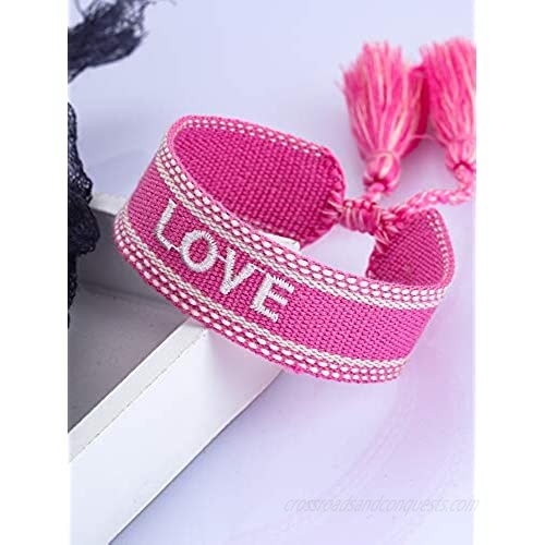 ASTOFLI Woven Friendship Wrap Bracelet Knitted Word Lucky Bracelets Braided Geometric Pattern for Women for Men Unisex Gifts for Birthday Gift for Her
