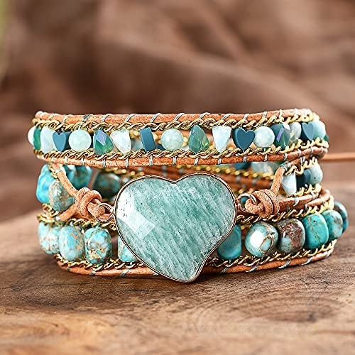 Jasper Wrap Stones Beaded Bracelets Couple Chakra Spiritual Jewelry