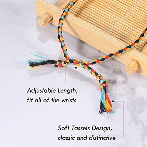 Jeka Handmade Wrap Friendship Braided Bracelet for Women Teen Girls Colorful Wrist Cord Adjustable Birthday Gifts-Party Favors