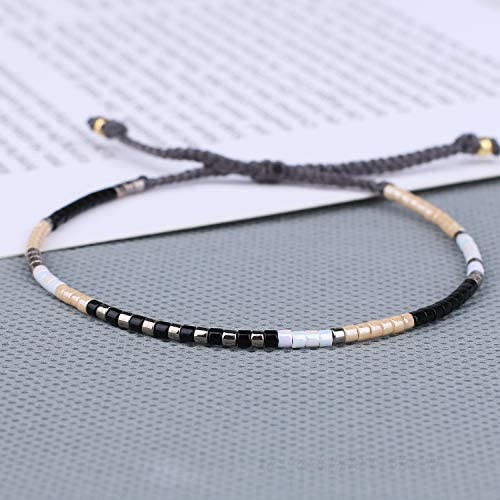 KELITCH Boho-color Crystal Shell Beaded Friendship Bracelets Handmade Strand Bracelet Bangles Jewelry For Summer