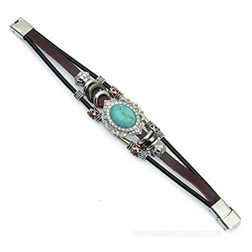 Leather Bracelets for Women Multilayer Bracelets for Women with Genuine Leather Layered Bracelets Boho/Bohemia Style Jewelry for Men and Woman