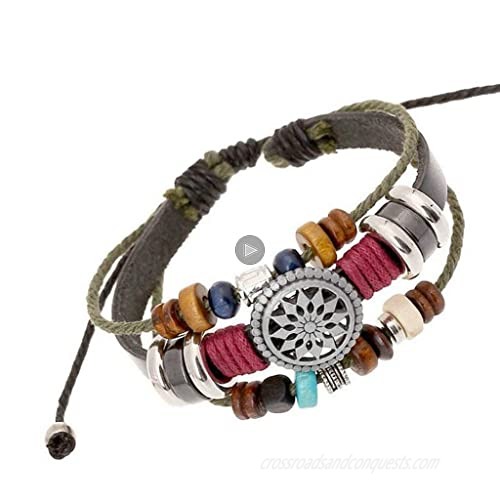 OYEFLY Vintage Bohemia Beaded Bracelet Multilayer Hand Woven Wristbands Hemp Cords Wrap Bracelet Jewelry for Men and Women