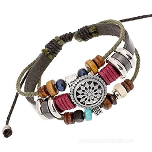 OYEFLY Vintage Bohemia Beaded Bracelet  Multilayer Hand Woven Wristbands  Hemp Cords Wrap Bracelet Jewelry for Men and Women