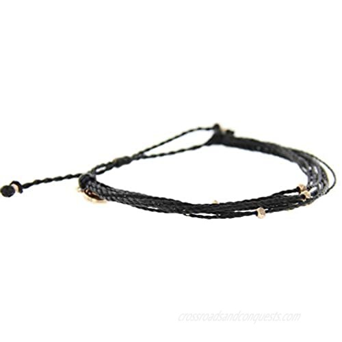 Pura Vida Rose Gold Malibu Beaded Bracelet - Silver Plated Charm Adjustable Band